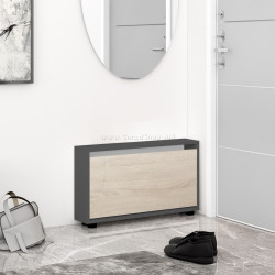 Tumba pentru incaltaminte Mobildor Leo Slim 80x47x16 (Anthracite/Sonoma Oak)