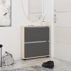 Тумба для обуви Mobildor Leo Slim 90x86x16 (Sonoma Oak/Anthracite)