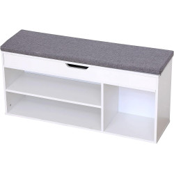 Bancheta-etajera pentru incaltaminte Modern Home WYJ-249 (White) Thumb