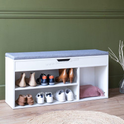 Bancheta-etajera pentru incaltaminte Modern Home WYJ-249 (White)