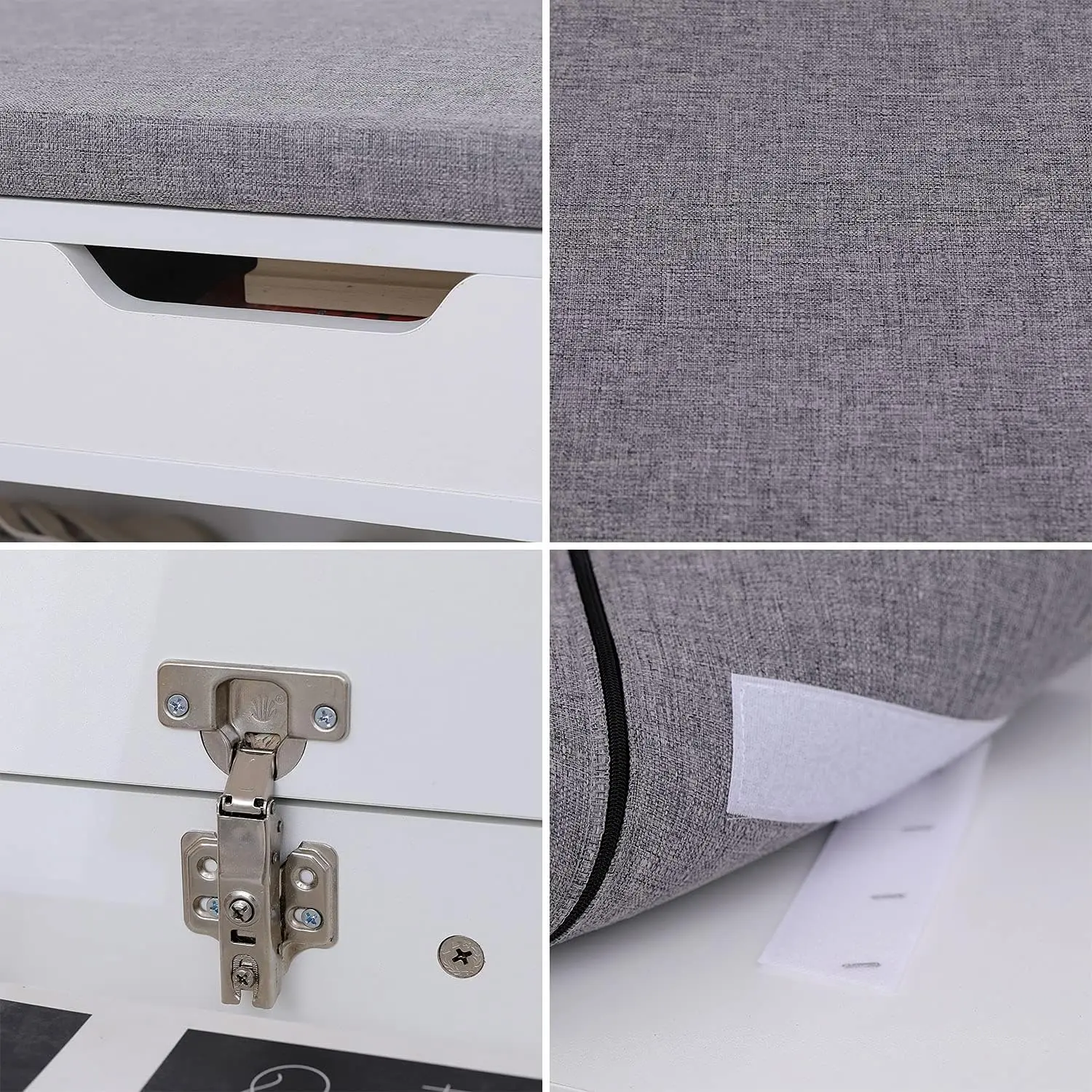 Bancheta-etajera pentru incaltaminte Modern Home WYJ-249 (White) - 4