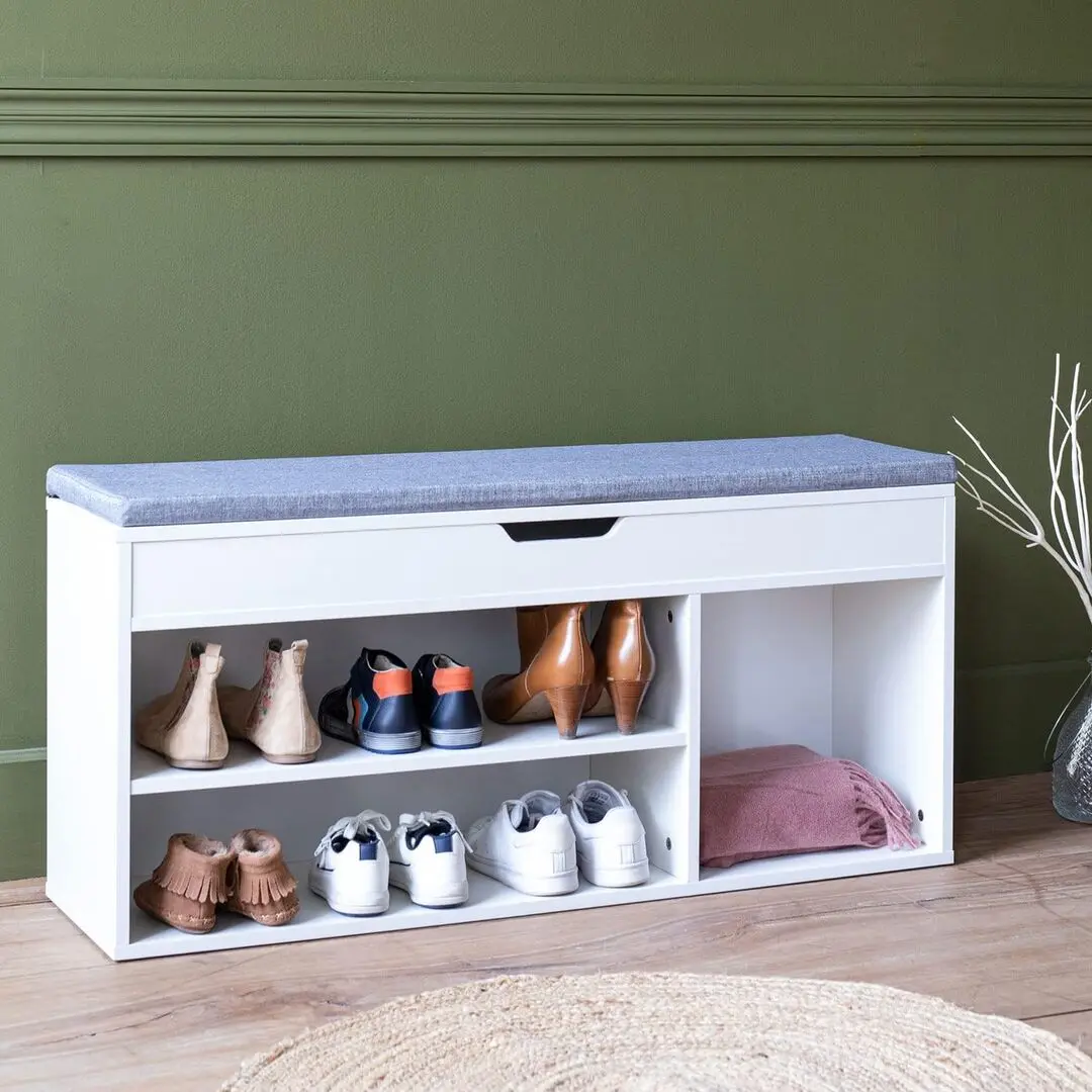 Bancheta-etajera pentru incaltaminte Modern Home WYJ-249 (White)