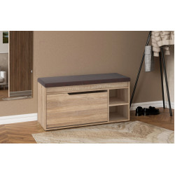 Tumba-bancheta pentru incaltaminte Пехотин B-4A (Sonoma Oak/Brown)