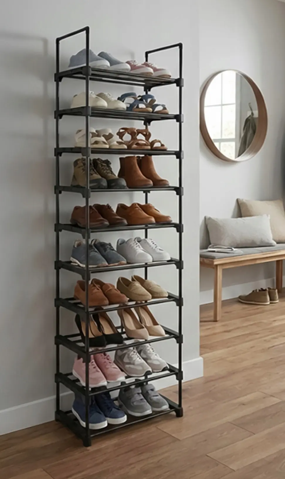 Стеллаж для обуви Ruhhy 45x30x174 (Black) - 2