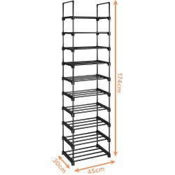 Стеллаж для обуви Ruhhy 45x30x174 (Black) Thumb