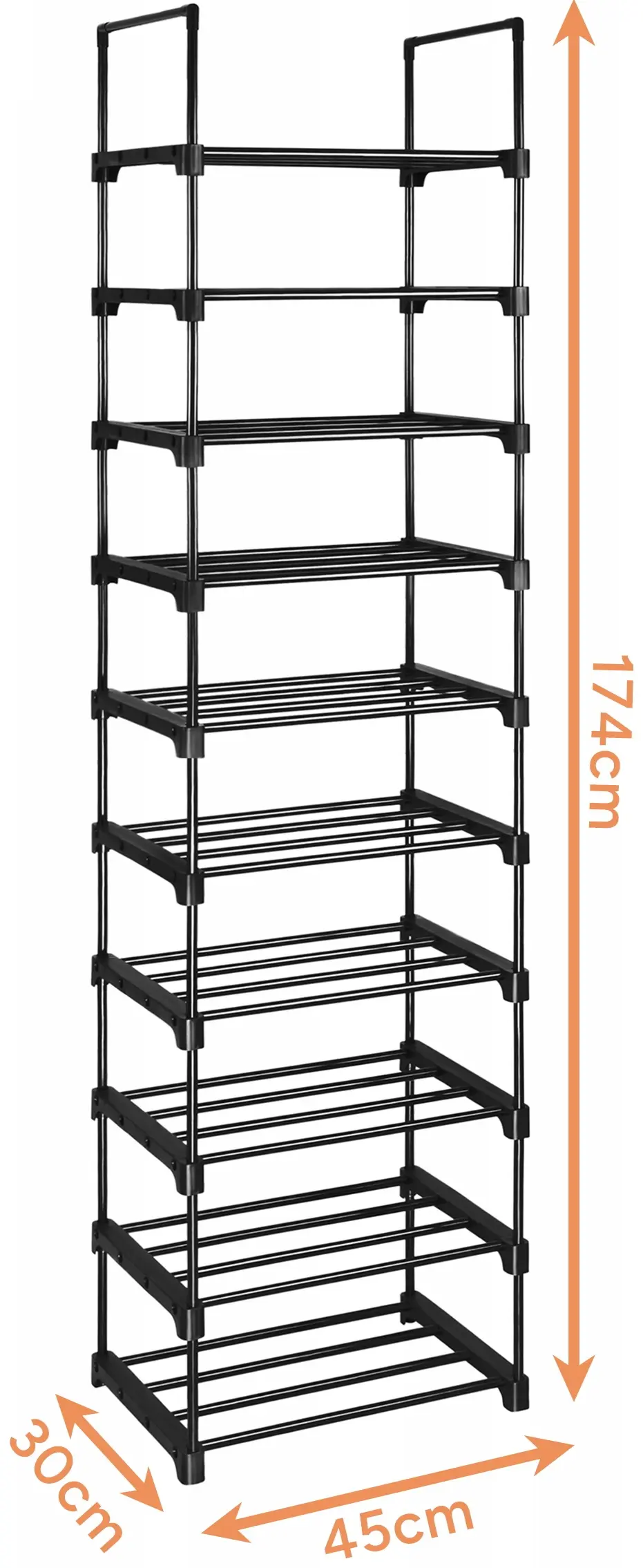 Стеллаж для обуви Ruhhy 45x30x174 (Black) - 3