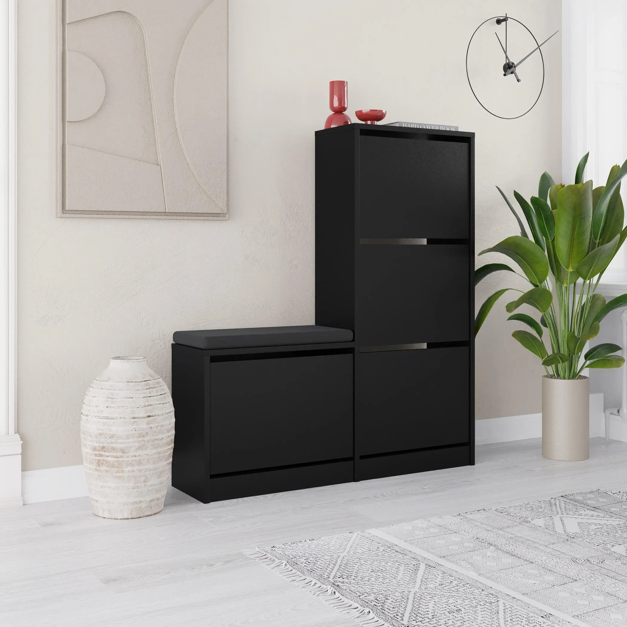 Tumba-bancheta pentru incaltaminte Showdeko Dude (Black) - 2