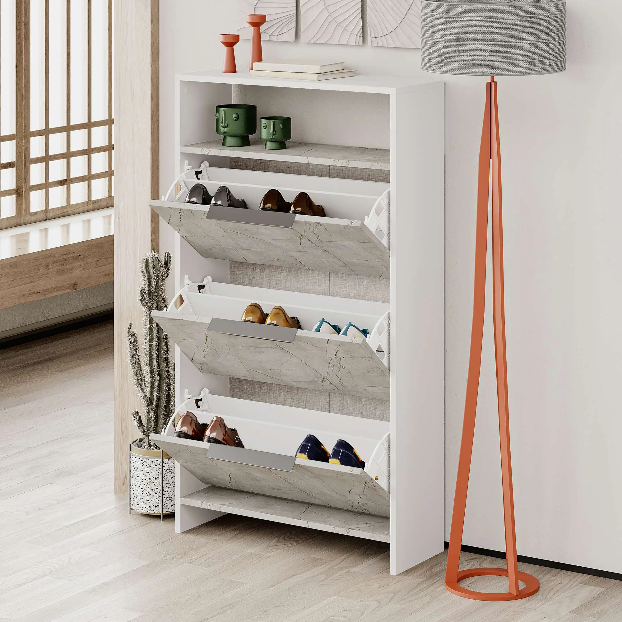 Тумба для обуви Showdeko Kaju (Grey/White) - 3