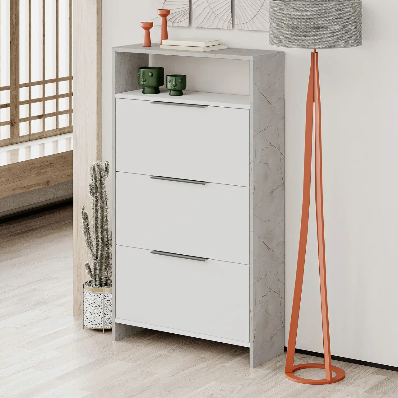 Тумба для обуви Showdeko Kaju (White/Grey) - 2