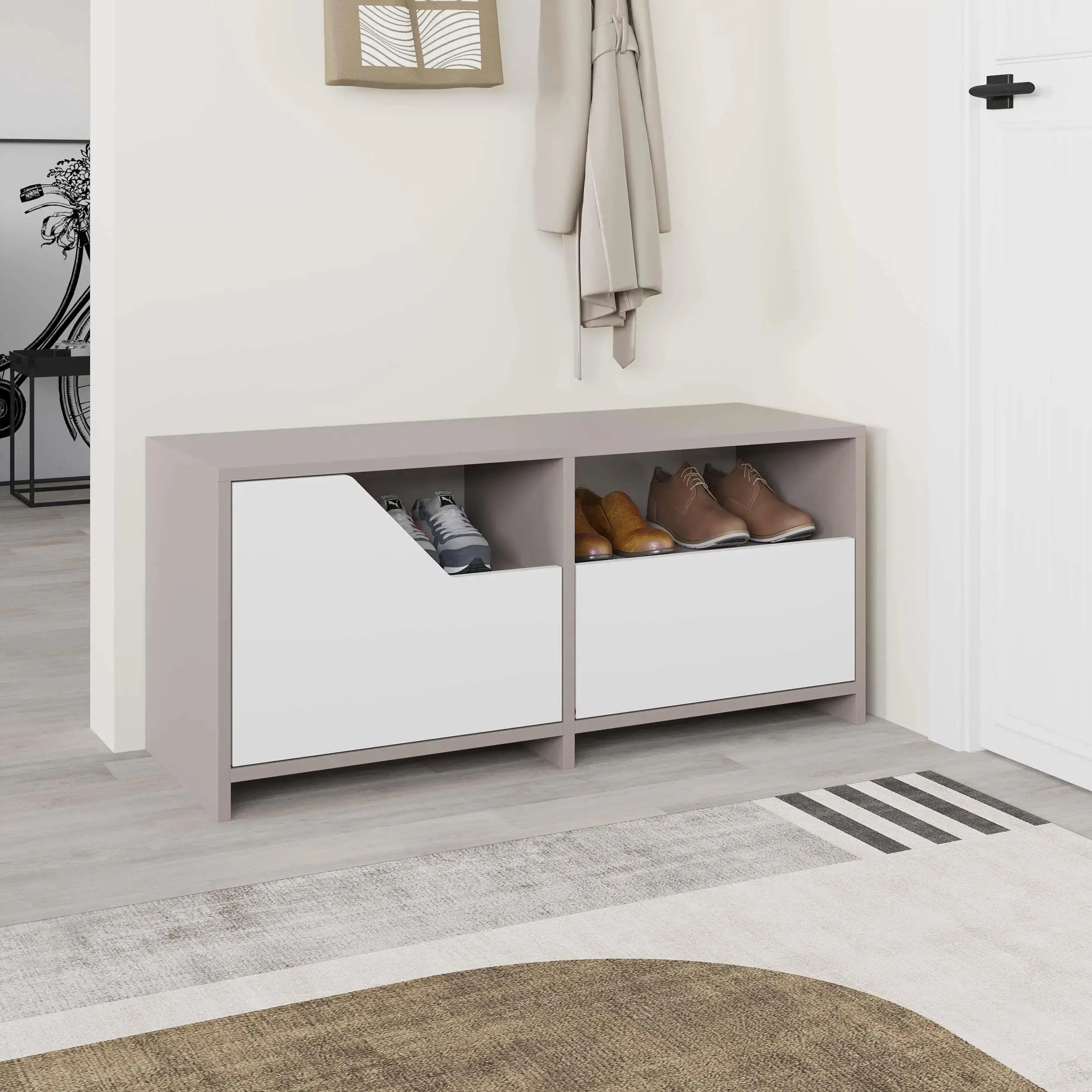 Tumba pentru incaltaminte Showdeko Nexus (Light Mocha/White) - 2