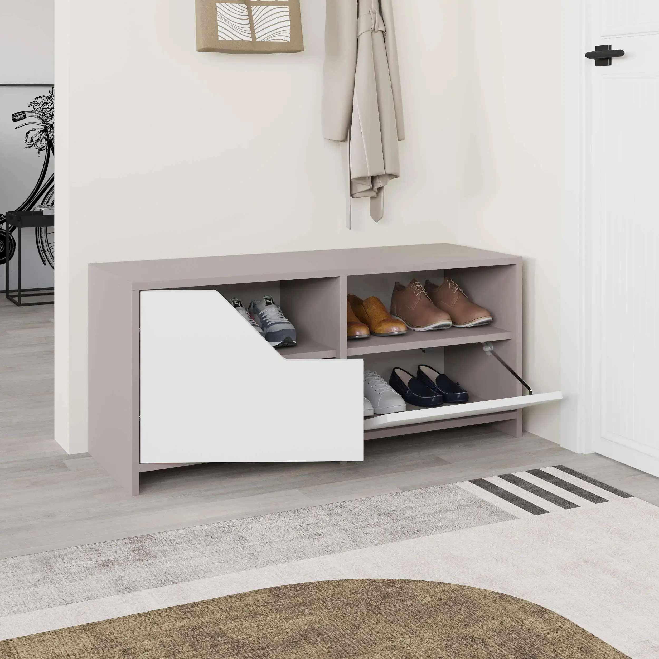 Tumba pentru incaltaminte Showdeko Nexus (Light Mocha/White) - 3