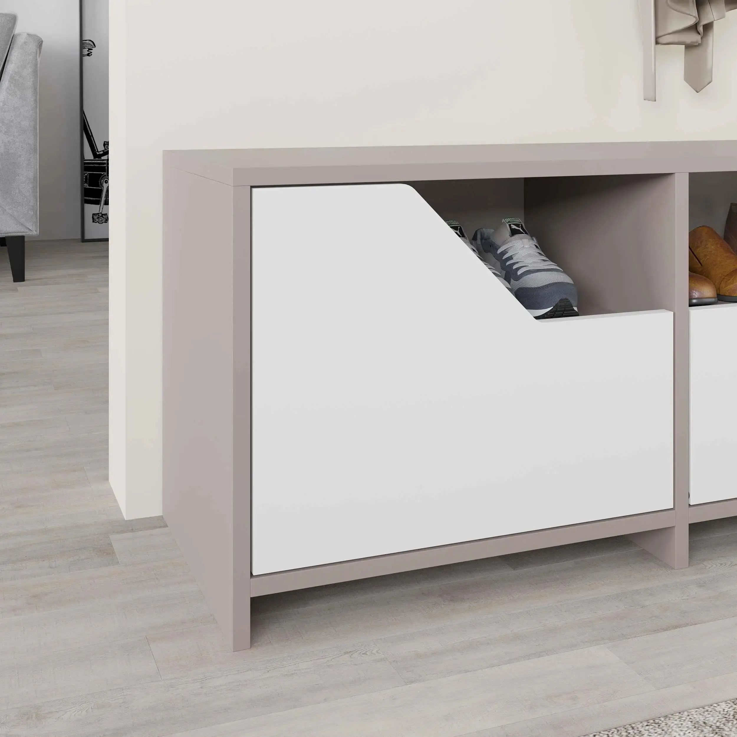 Tumba pentru incaltaminte Showdeko Nexus (Light Mocha/White) - 4