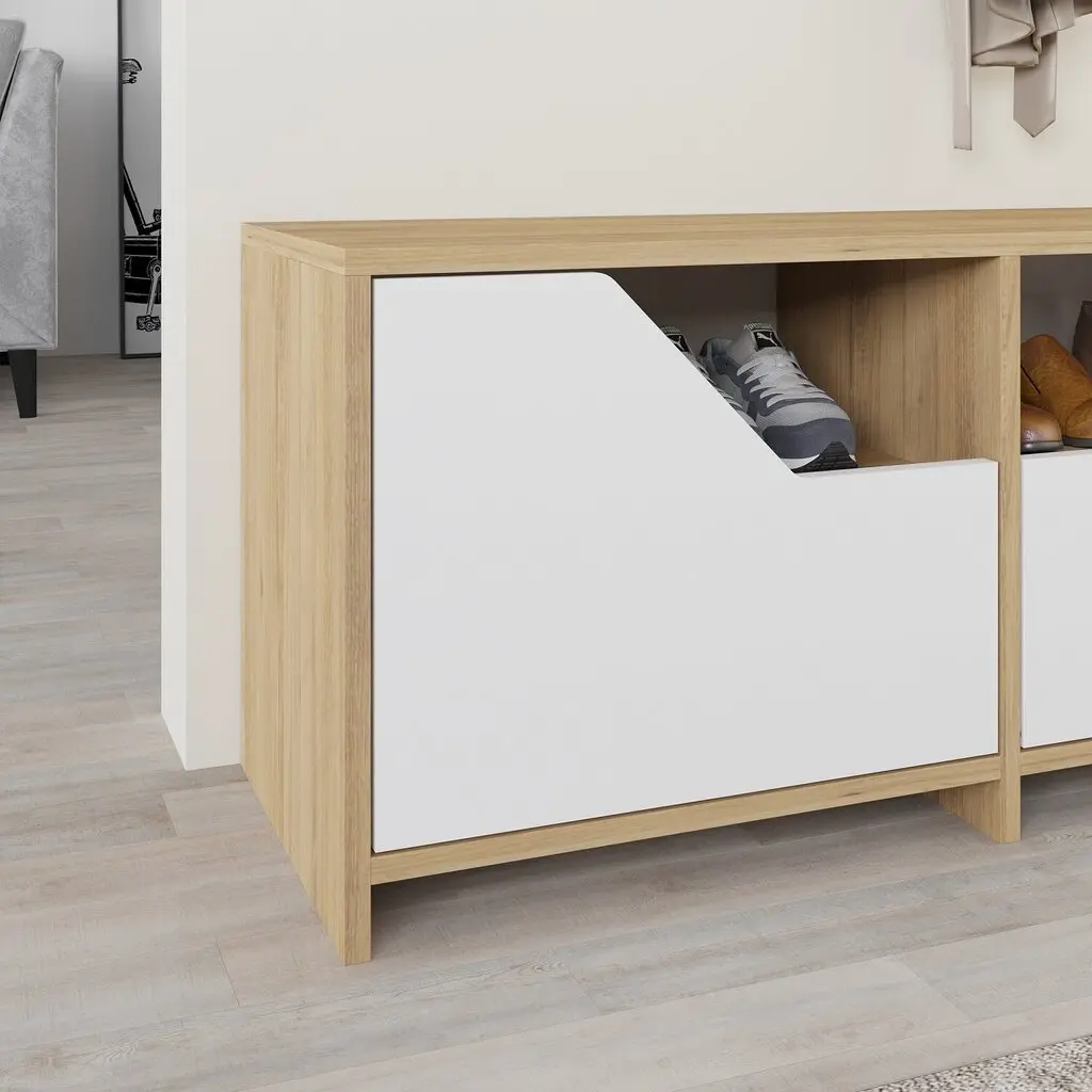Тумба для обуви Showdeko Nexus (Oak/White) - 4