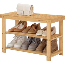 Bancheta-etajera pentru incaltaminte Songmics LBS04N (Bamboo) Thumb