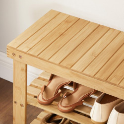 Bancheta-etajera pentru incaltaminte Songmics LBS04N (Bamboo) Thumb