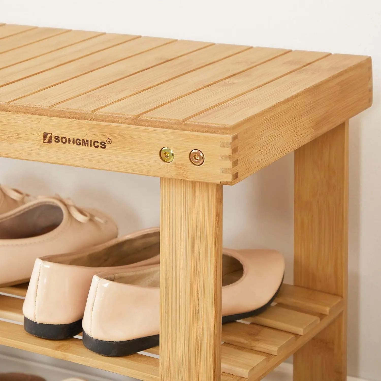 Bancheta-etajera pentru incaltaminte Songmics LBS04N (Bamboo) - 5
