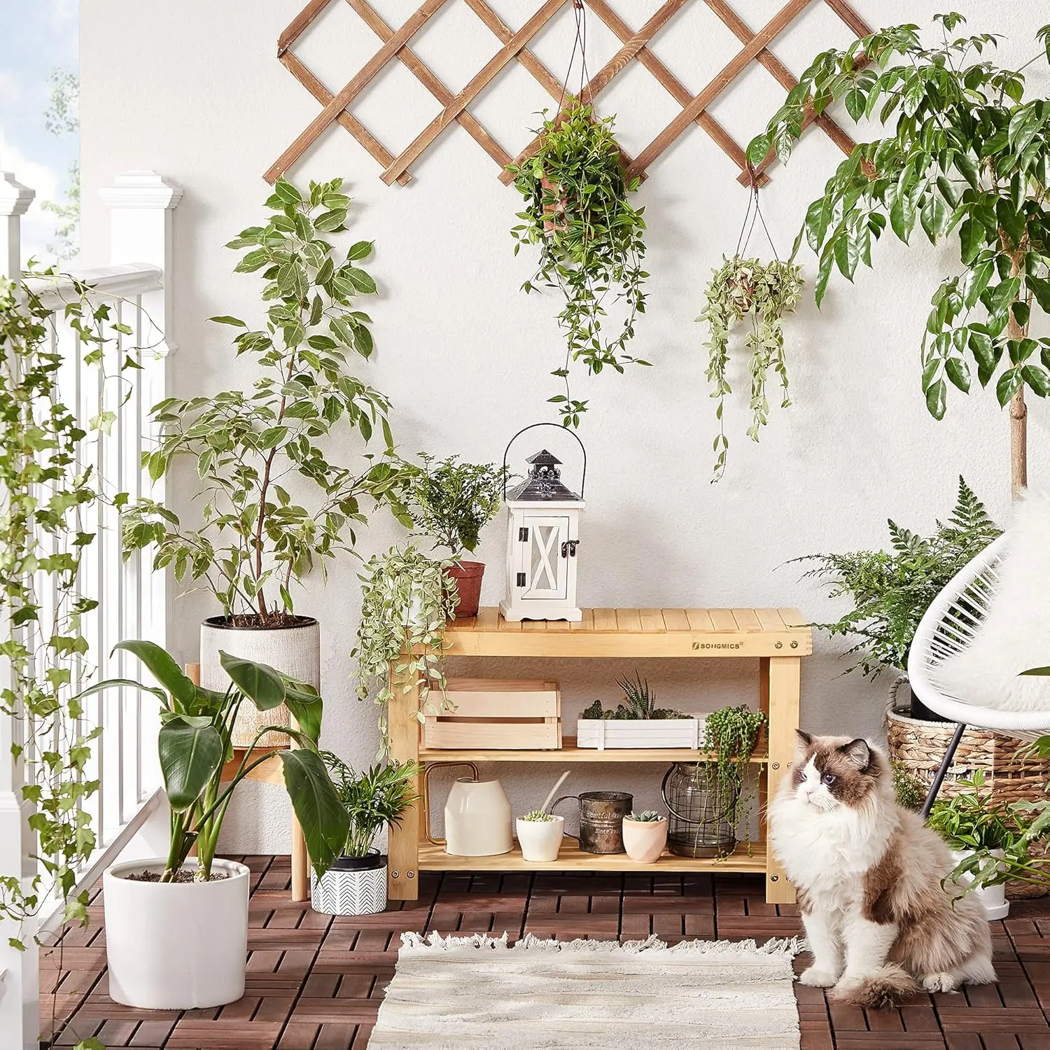 Bancheta-etajera pentru incaltaminte Songmics LBS04N (Bamboo) - 8