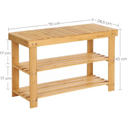 Bancheta-etajera pentru incaltaminte Songmics LBS04N (Bamboo) Thumb