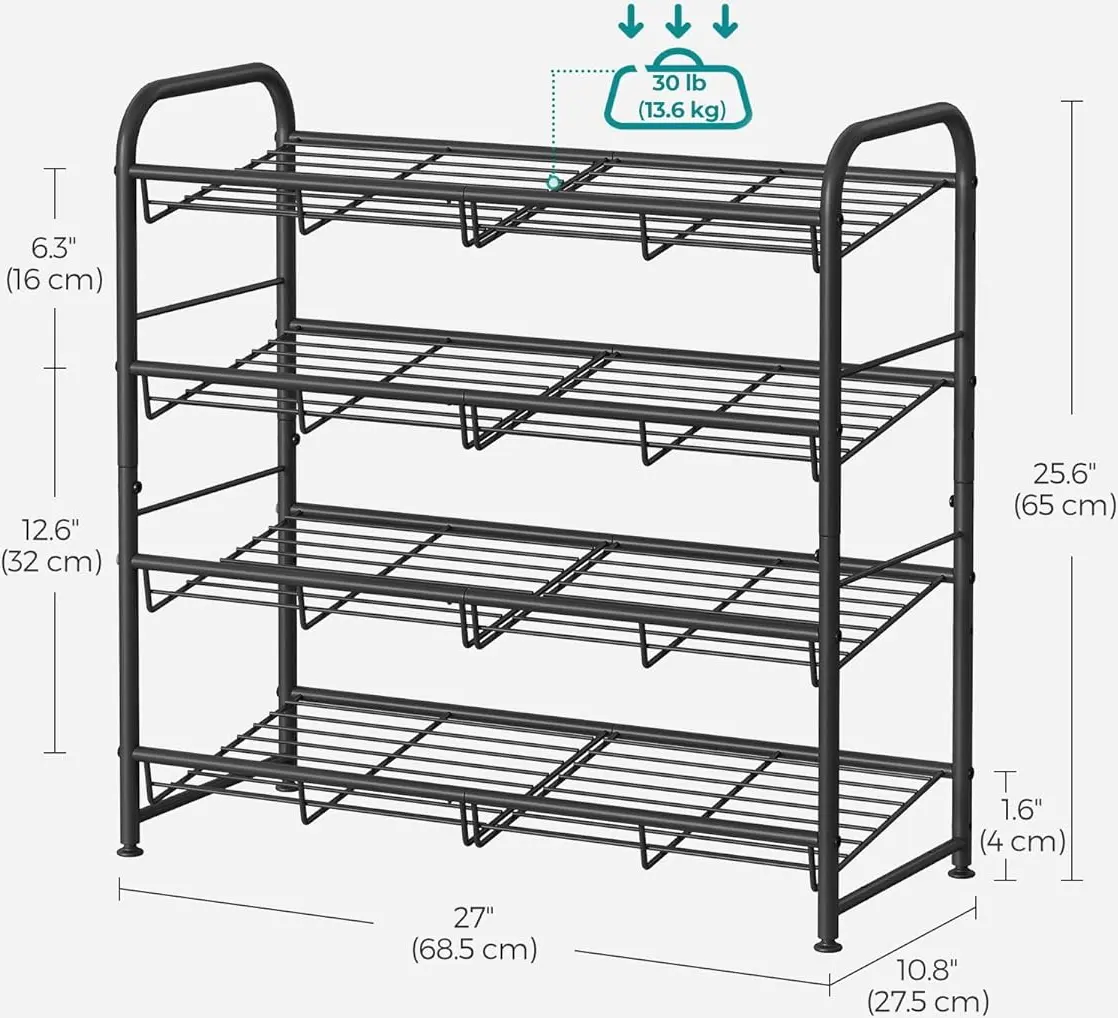 Стеллаж для обуви Songmics LMR067B01 (Black) - 8
