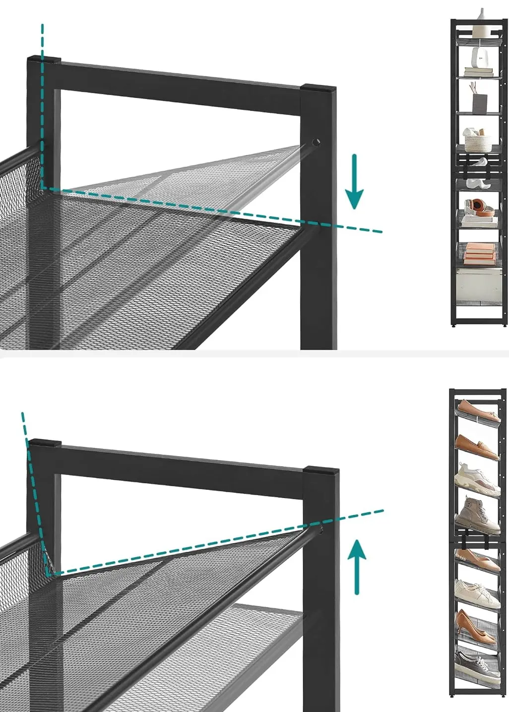 Стеллаж для обуви Songmics LMR08B (Black) - 4