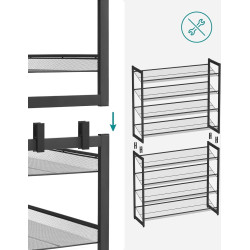 Стеллаж для обуви Songmics LMR08B (Black) Thumb