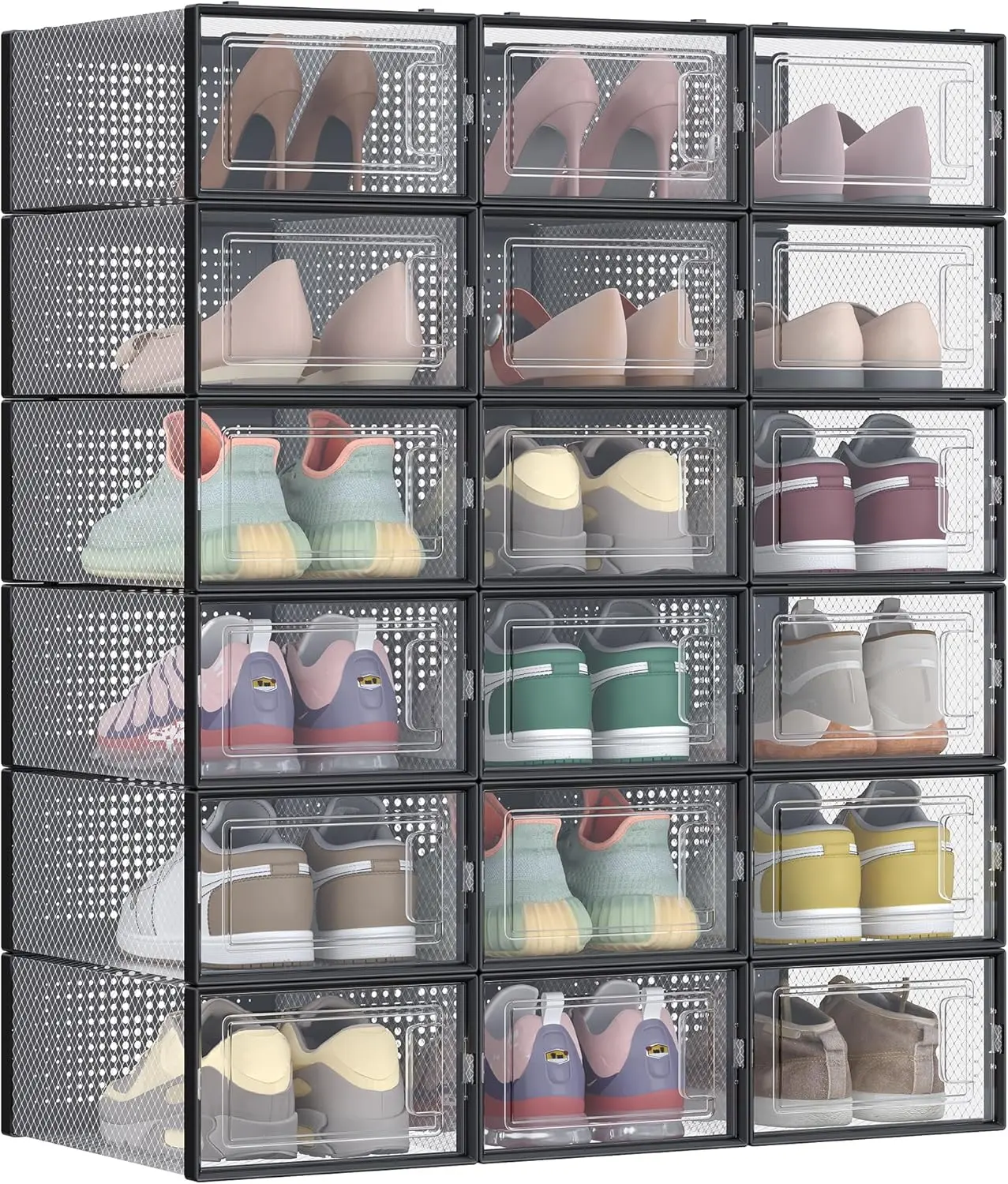 Стеллаж-органайзер для обуви Songmics LSP18SBKV1 (Black/Transparent) - 2