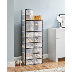 Стеллаж-органайзер для обуви Songmics LSP18SBKV1 (Black/Transparent)