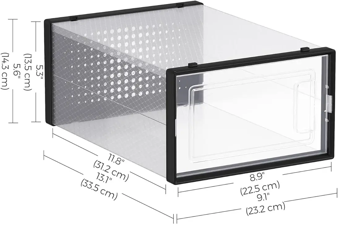 Стеллаж-органайзер для обуви Songmics LSP18SBKV1 (Black/Transparent) - 4