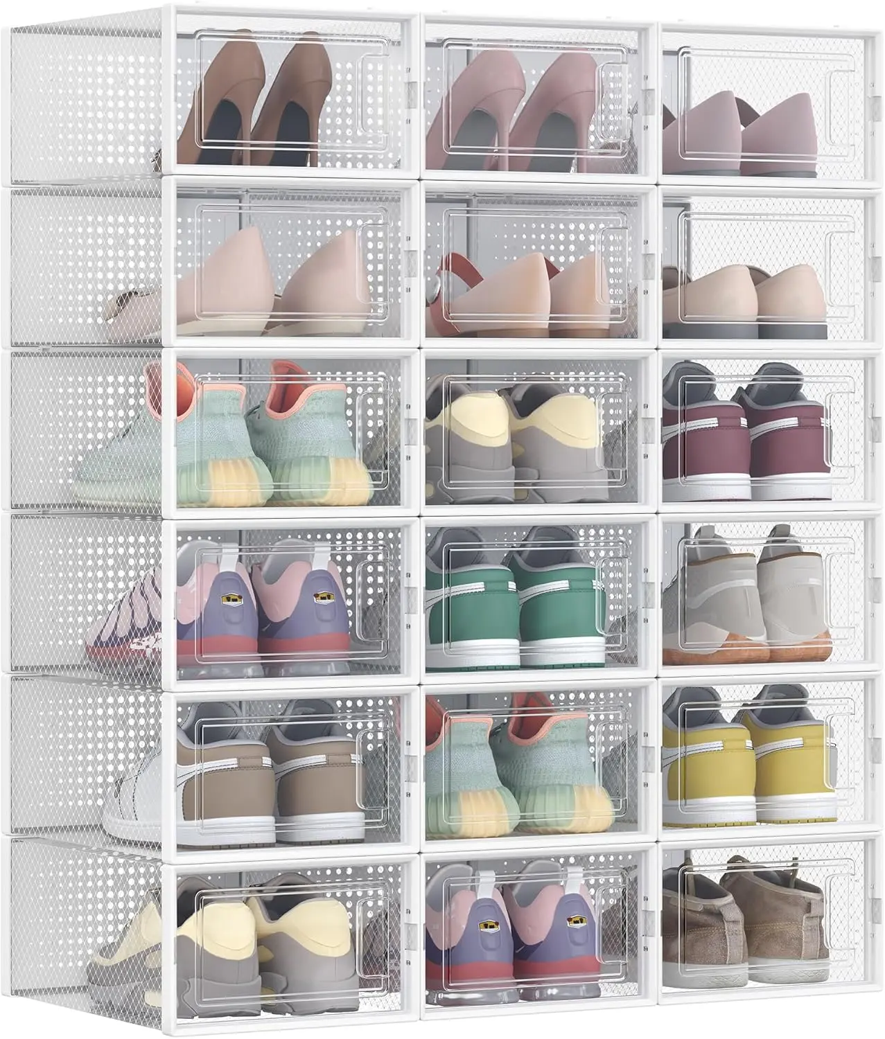 Стеллаж-органайзер для обуви Songmics LSP18SWT (White/Transparent) - 2