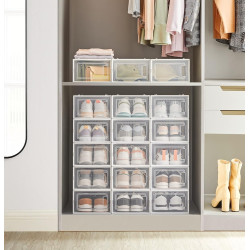 Стеллаж-органайзер для обуви Songmics LSP18SWT (White/Transparent) Thumb