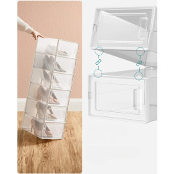 Стеллаж-органайзер для обуви Songmics LSP18SWT (White/Transparent) Thumb