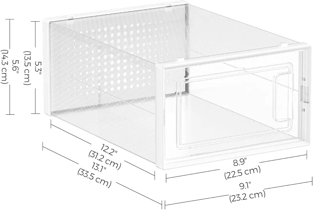 Стеллаж-органайзер для обуви Songmics LSP18SWT (White/Transparent) - 5