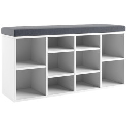 Bancheta-etajera pentru incaltaminte Tempo Kondela Lushka (White/Gray) Thumb