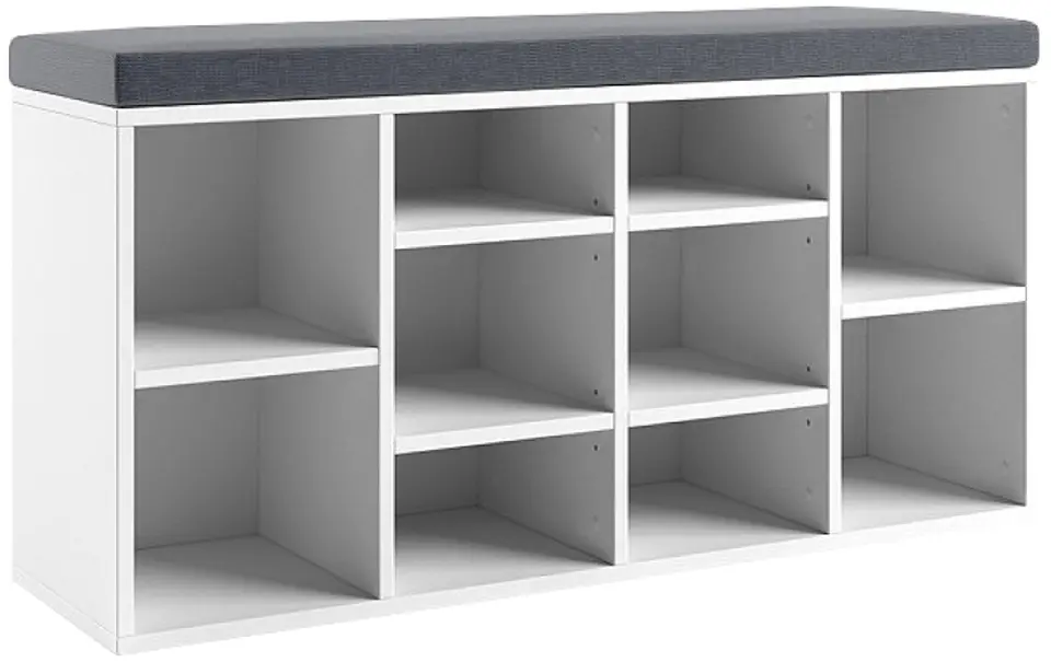 Bancheta-etajera pentru incaltaminte Tempo Kondela Lushka (White/Gray)