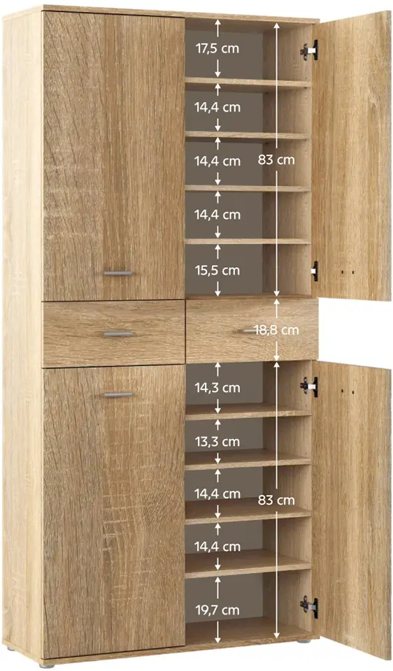 Dulap pentru incaltaminte Tempo Kondela Vilot (Sonoma Oak) - 4
