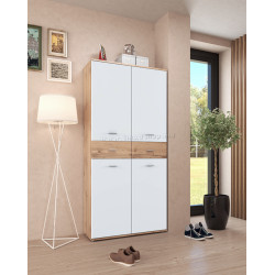 Dulap pentru incaltaminte Tempo Kondela Vilot (White/Artisan Oak)