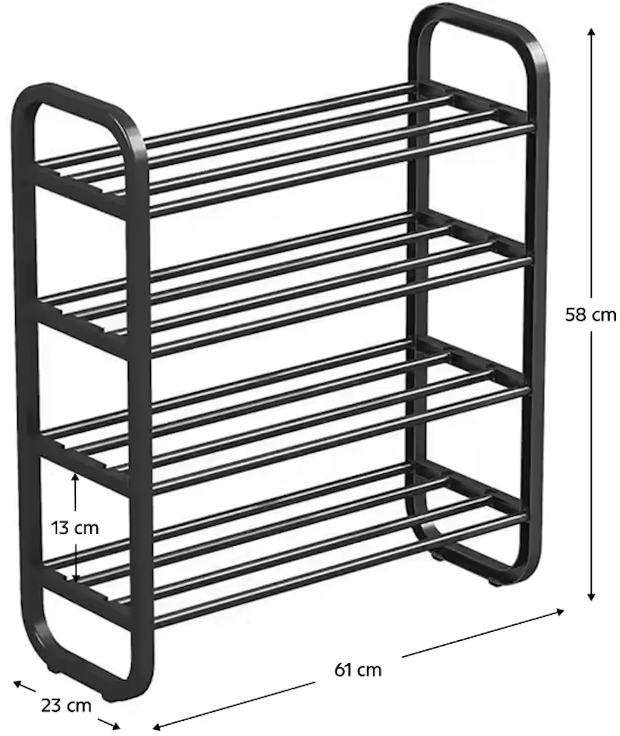 Стеллаж для обуви Tempo Kondela Ferrum (Black) - 5