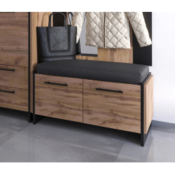 Tumba-bancheta pentru incaltaminte Tempo Kondela Amoni 2D (Wotan Oak/Black)