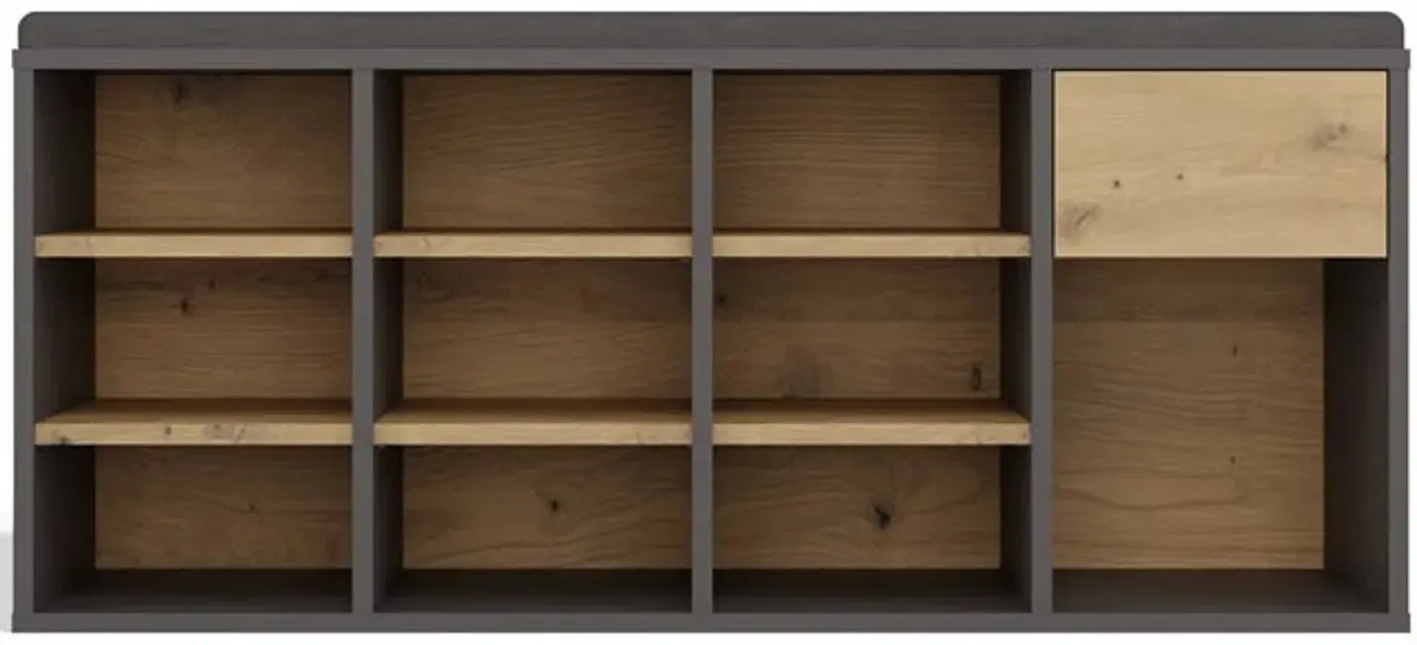 Банкетка-стеллаж для обуви TopEshop Tallin (Anthracite/Artisan Oak) - 3
