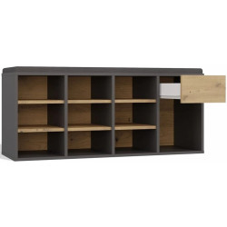 Банкетка-стеллаж для обуви TopEshop Tallin (Anthracite/Artisan Oak) Thumb