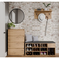 Банкетка-стеллаж для обуви TopEshop Tallin (Artisan Oak) Thumb