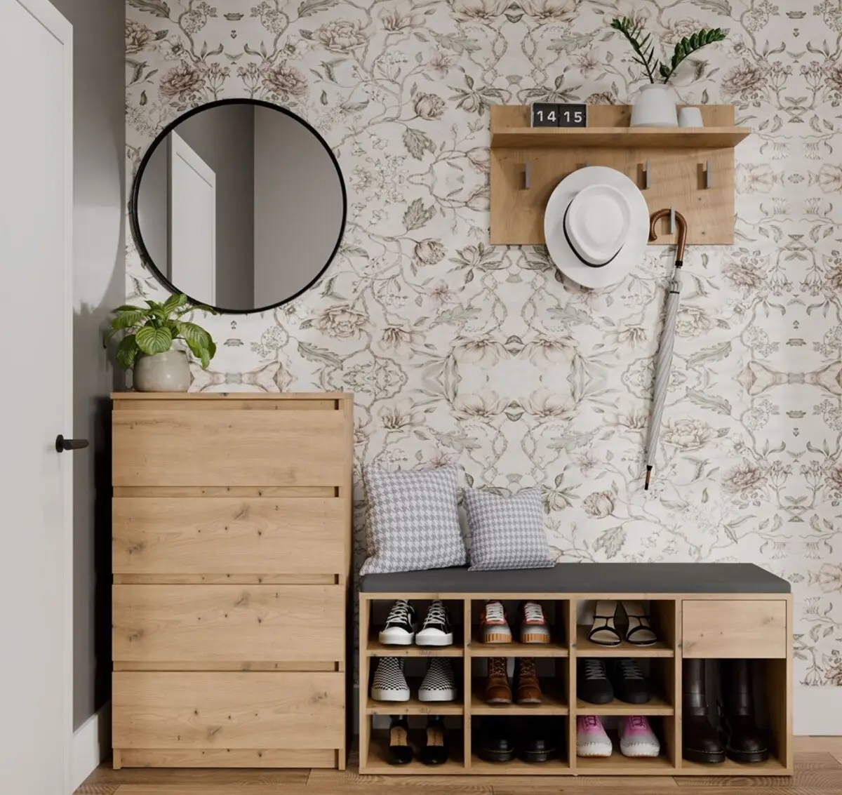 Банкетка-стеллаж для обуви TopEshop Tallin (Artisan Oak) - 2