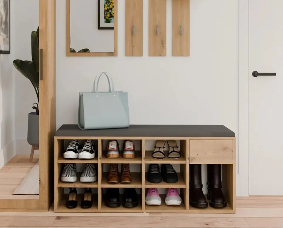 Банкетка-стеллаж для обуви TopEshop Tallin (Artisan Oak)