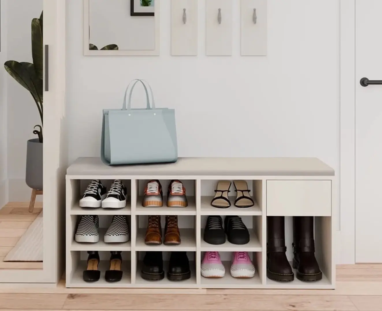 Банкетка - стеллаж для обуви TopEshop Tallin (Cashmere)