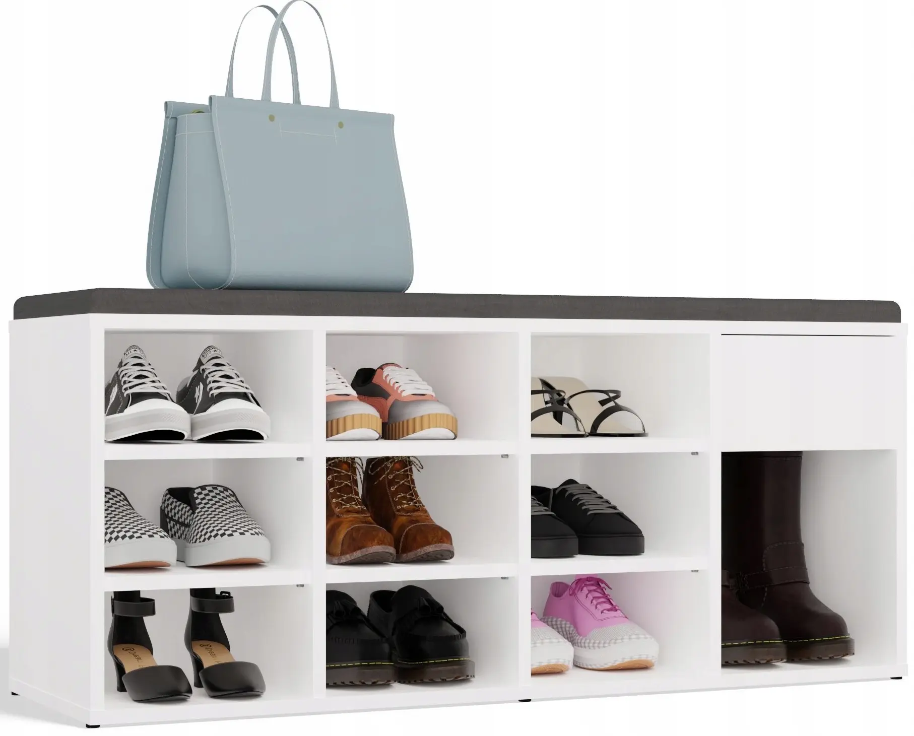 Банкетка-стеллаж для обуви TopEshop Tallin (White) - 5