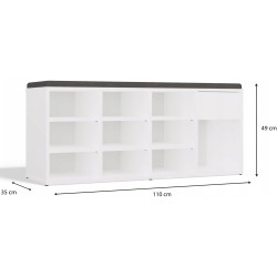 Банкетка-стеллаж для обуви TopEshop Tallin (White) Thumb