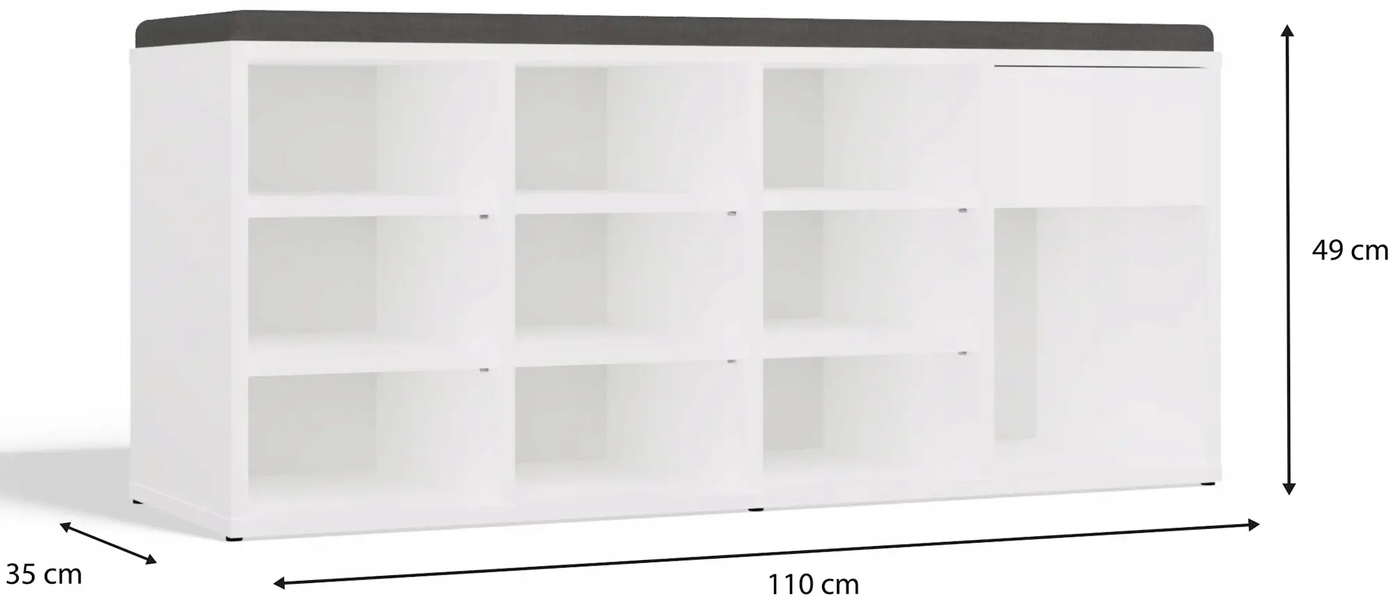 Банкетка-стеллаж для обуви TopEshop Tallin (White) - 7