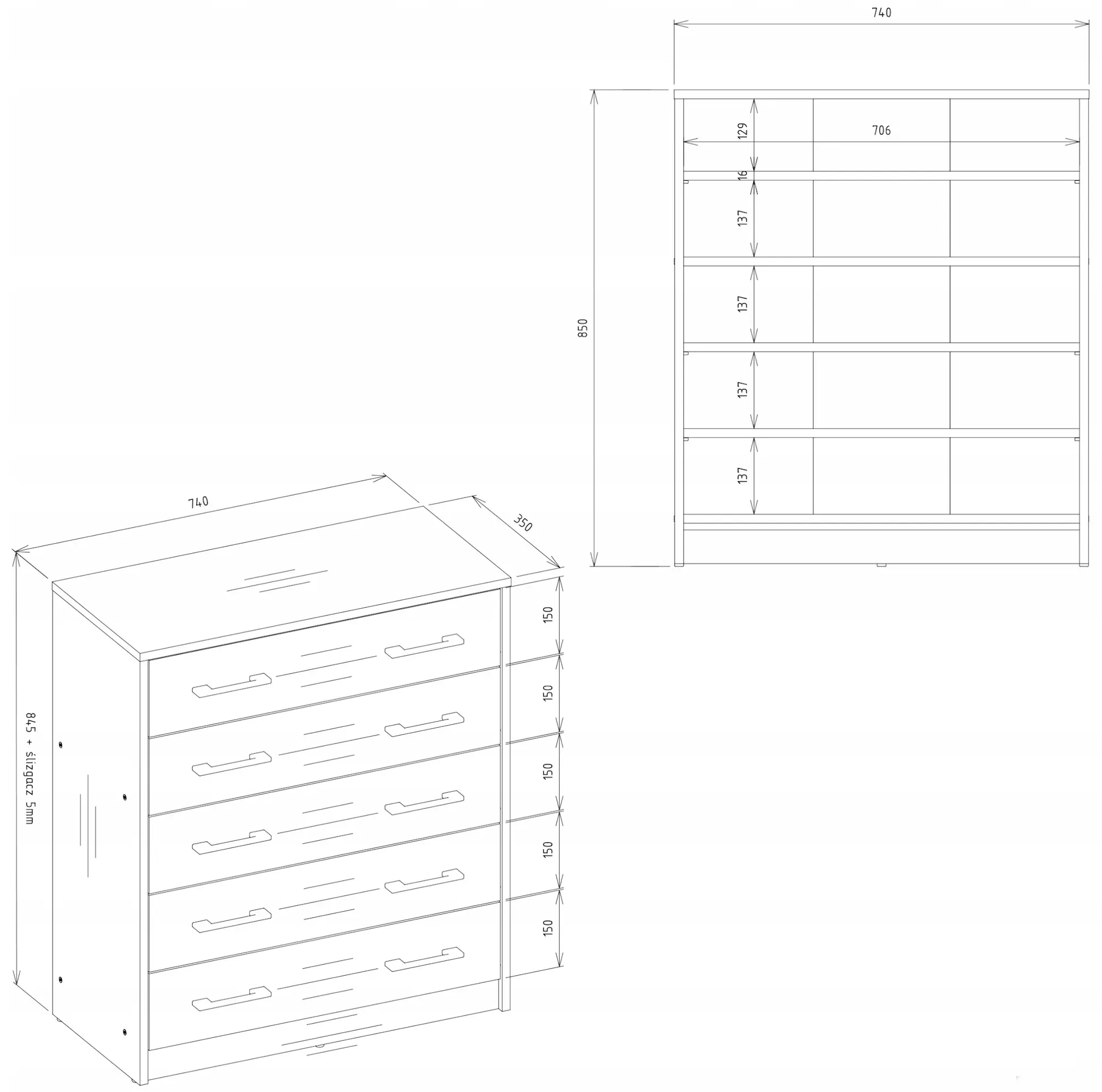 Тумба для обуви TopEshop Alex (Anthracite/Artisan Oak) - 6