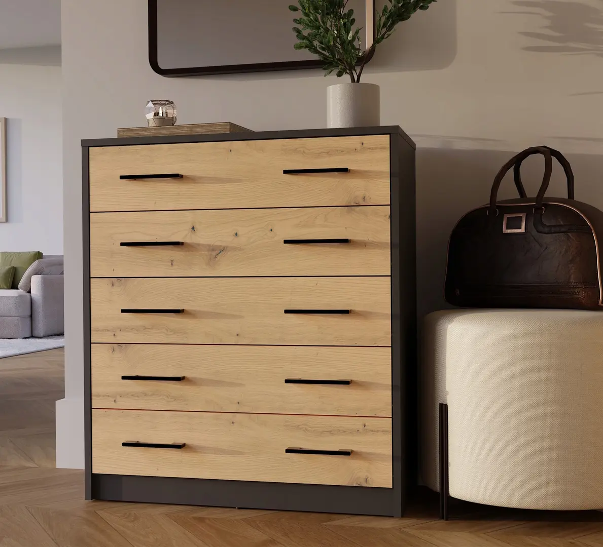 Тумба для обуви TopEshop Alex (Anthracite/Artisan Oak)