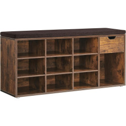 Bancheta-etajera pentru incaltaminte Vasagle LHS024T01 (Rustic Brown/Bronze) Thumb